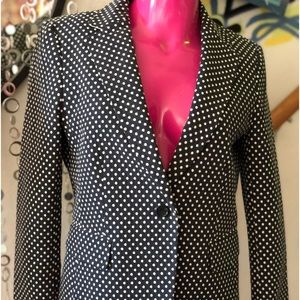 Ann Taylor Navy and white polka dot blazer NWT size 6